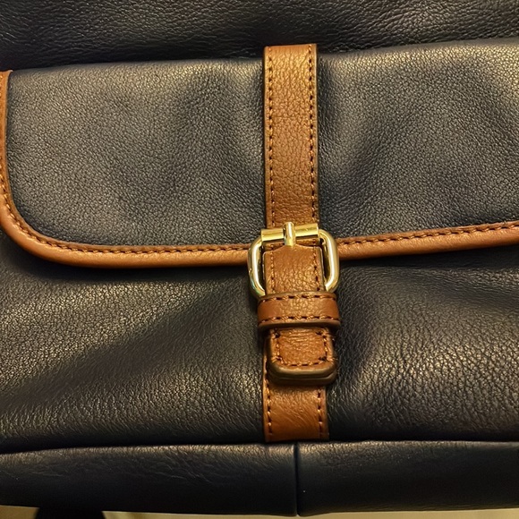 Brand new never used Black leather Isaac Mizrahi purse. Brown leather trim/strap - Picture 7 of 8